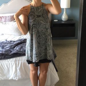Tribal print flowy mini dress